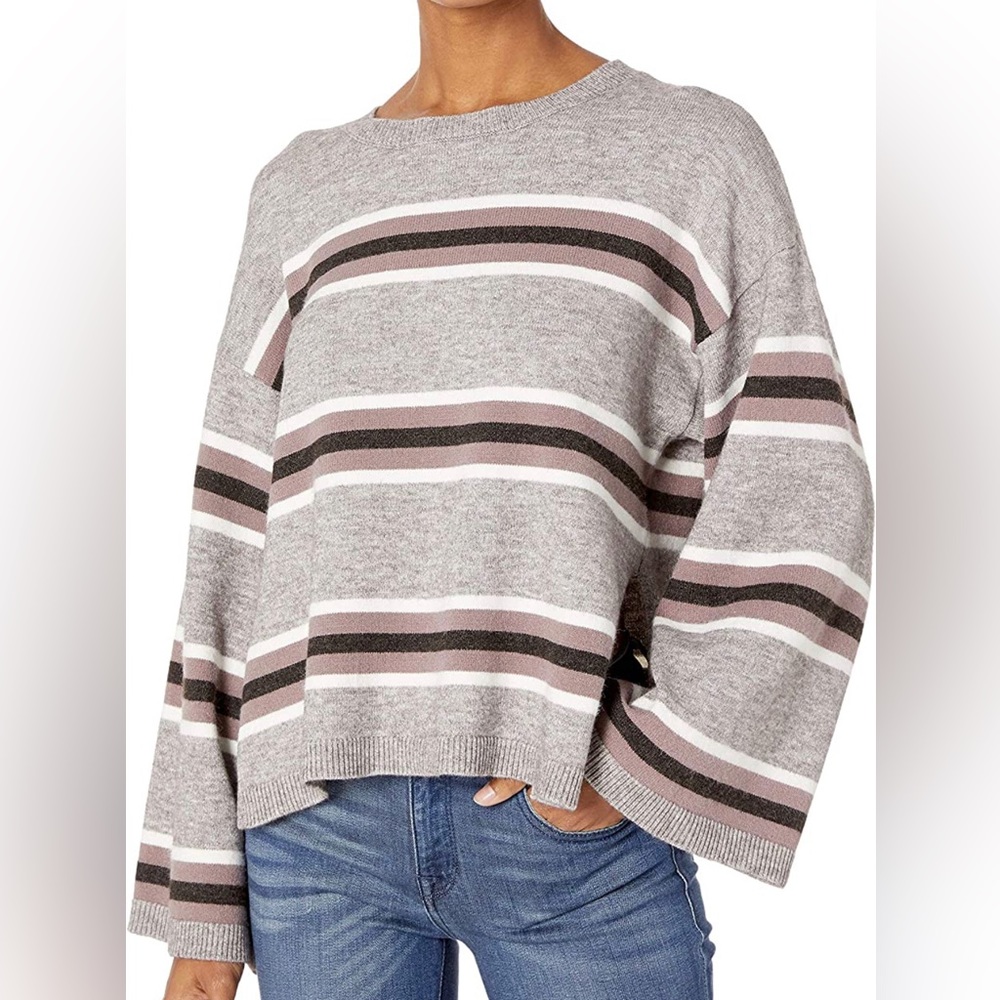 Cupcakes and cashmere gray striped sweater